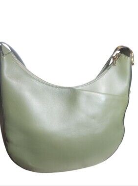 Senreve Classic Green Leather Hobo Bag
